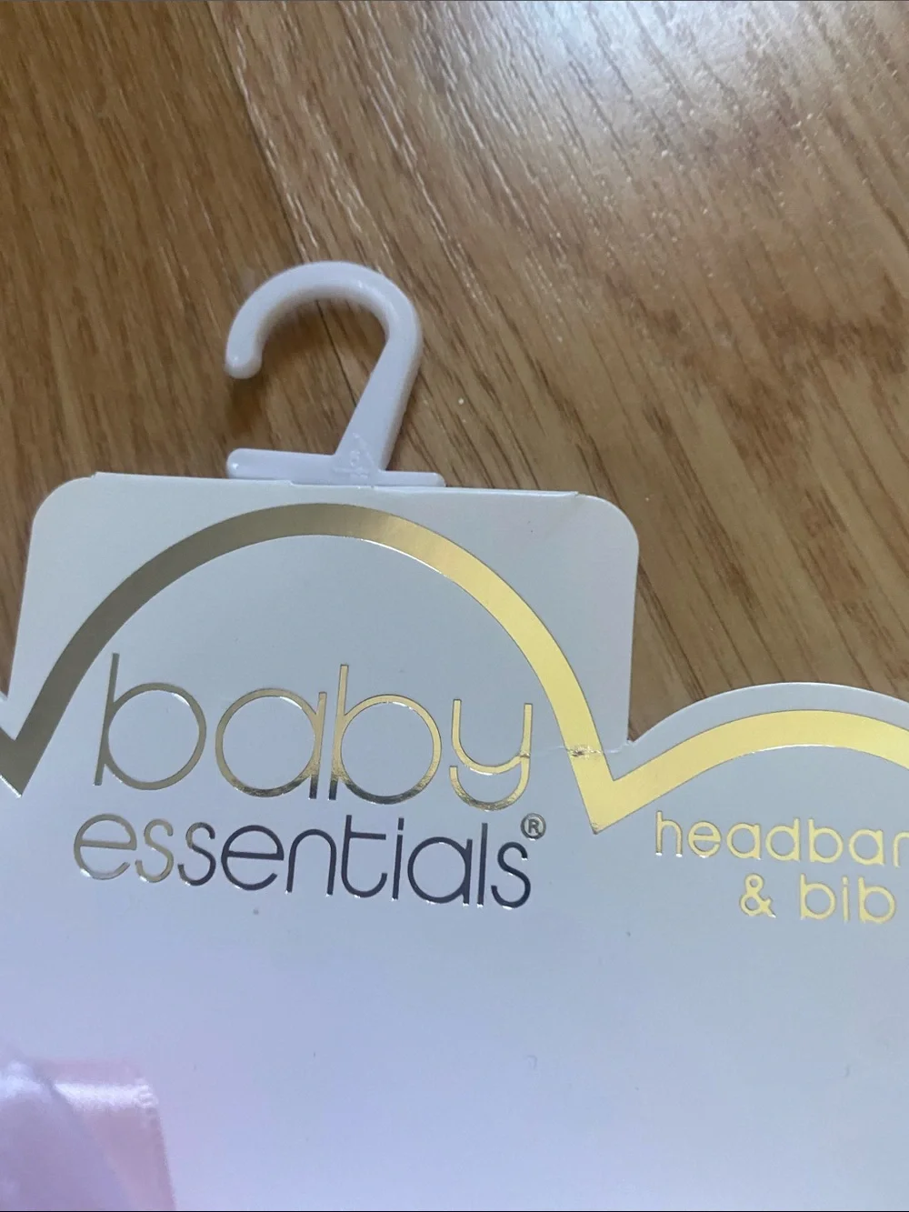 Baby Essentials White Bib with Pink Embroidery and Bow